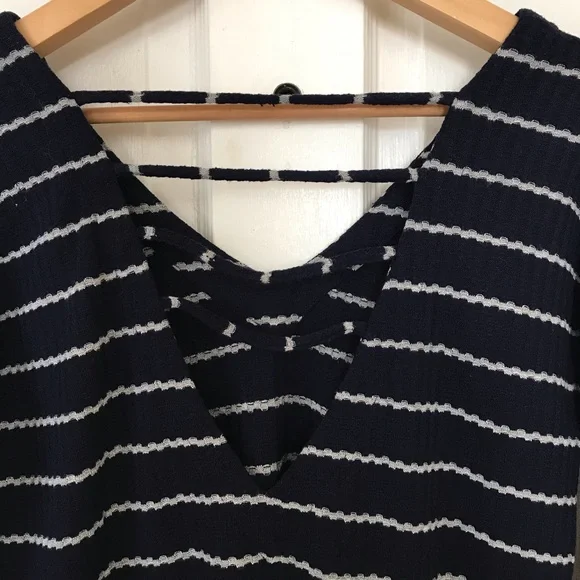 Chaser navy striped viscose strappy back top - Picture 4 of 11